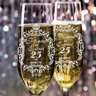 Купить Бокалы для шампанского - Годовщина Свадьбы с нанесением